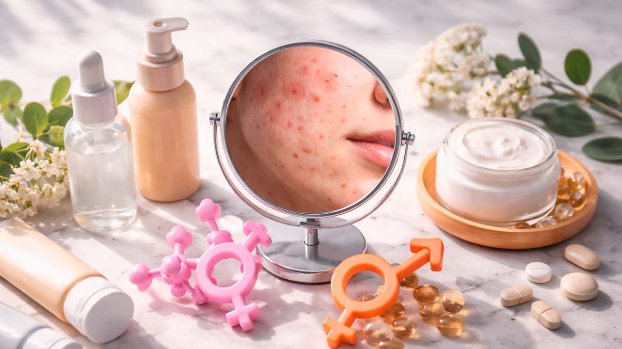 Hormonelle Akne Hautpflege Stillleben